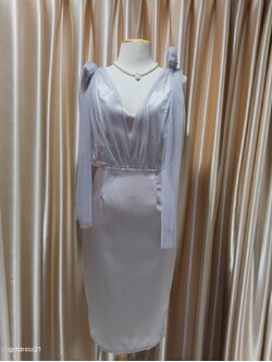 สั้นเทาดัชเชสบ่ามุ้ง2ข้างตาข่ายนิ่ม(M)