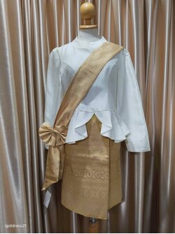 ผ้าคาดโบว์ไหมอิตาลีสีทอง