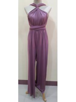 ชุดราตรียาวจั๊มสูทกางเกงสีชมพู รุ่นinfinity(ฟรีไซส์)