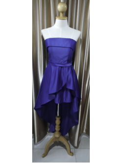 ชุดเกาะอกหน้าสั้นหลังยาว สม็อคหลัง สีกรมท่า(ฟรีไซส์)