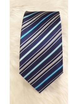 เนคไท สสีน้ำเงินลายฟ้าขาว