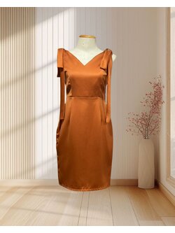 ราตรีสั้นแขนกุดโบว์ยาวที่ไหล่2ข้าง S