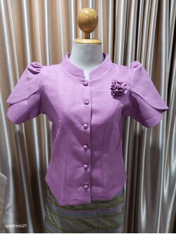เสื้อผ้าไหมสีชมพูแขนสั้น36