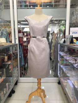 ราตรีสั้นสีเทาปาดไหล่ทรงสอบ (S)