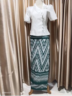 ผ้าถุงเขียวลาย