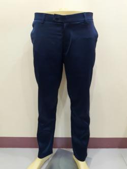 กางเกงผู้ชายสีน้ำเงินผ้าเงา-เอว38