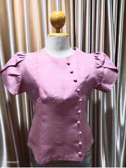 เสื้อผ้าไหมสีชมพูแขนสั้น36