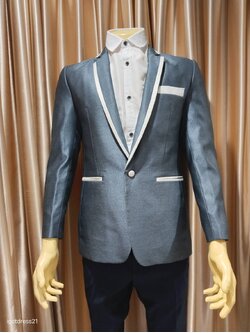 เสื้อสูทฟ้าเข้มคลิปขาว S=36