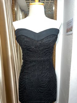 (PRE-LOVED) ราตรีสั้นเกาะอกกลิตเตอร์ S มือ2