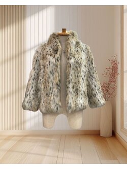 เสื้อแขนยาวขนเฟอร์ลายนางเสือดาว ฟรีไซส์