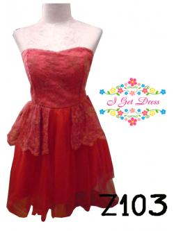 ราตรีสั้นเกาะอกสีแดง(ฟรีไซส์)