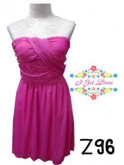 ราตรีสั้นเกาะอกสีบานเย็น(ฟรีไซส์)