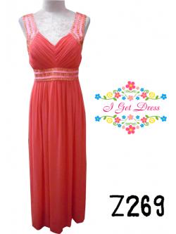 ราตรียาวสีส้มแตงโม(ฟรีไซส์)