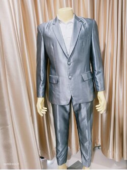 เซ็ตเสื้อ+เกงสีเทาเมทัลลิค L