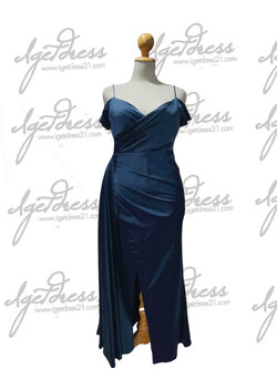 (PRE-LOVED) ชุดราตรียาวสายเดี่ยวปิดแขนแต่งชายสไบ2XL