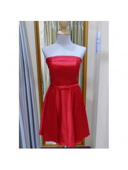 ราตรีสั้นเกาะอกสีแดง ( งานซิป )(S)