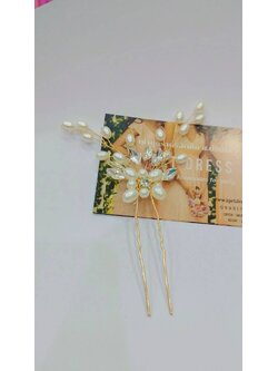ปิ่นปักดอกไม้มุก สีทอง