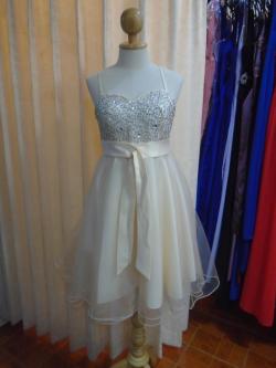 ราตรี ปักเลื่อมครีมสั้น(ฟรีไซส์)