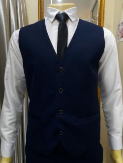 เสื้อกั๊กผู้ชายสีน้ำเงินเข้ม (4XL)