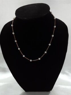 สร้อยคอโซ้ประดับมุกทอง