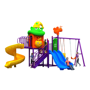 เครื่องเล่นสนามกลาง ชุด บ้านหมวกน้อยพร้อมชิงช้า เครื่องเล่นกลางแจ้ง