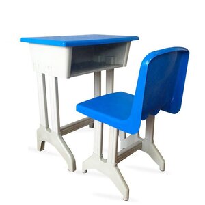ชุดโต๊ะเรียนพร้อมเก้าอี้เด็ก โต๊ะเรียนเดี่ยวพร้อมเก้าอี้ (สีฟ้า)