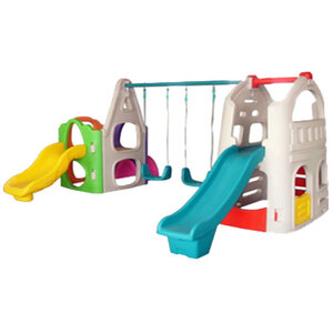 สไลด์เดี่ยว2ทางพร้อมชิงช้า2ที่นั่ง