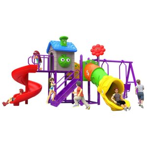 เครื่องเล่นสนาม ชุด บ้านสไลด์ท่อพร้อมชิงช้า เครื่องเล่นมีประโยชน์