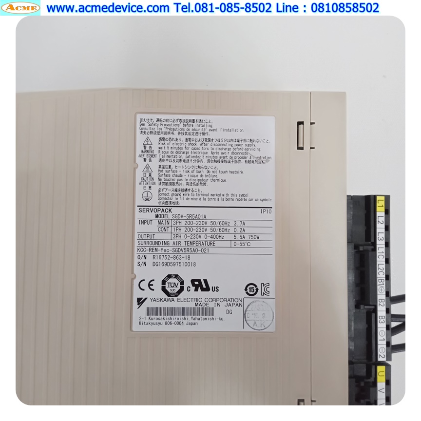 Servo Drive yaskawa รุ่น SGDV-5R5A01A, 200V, 750W