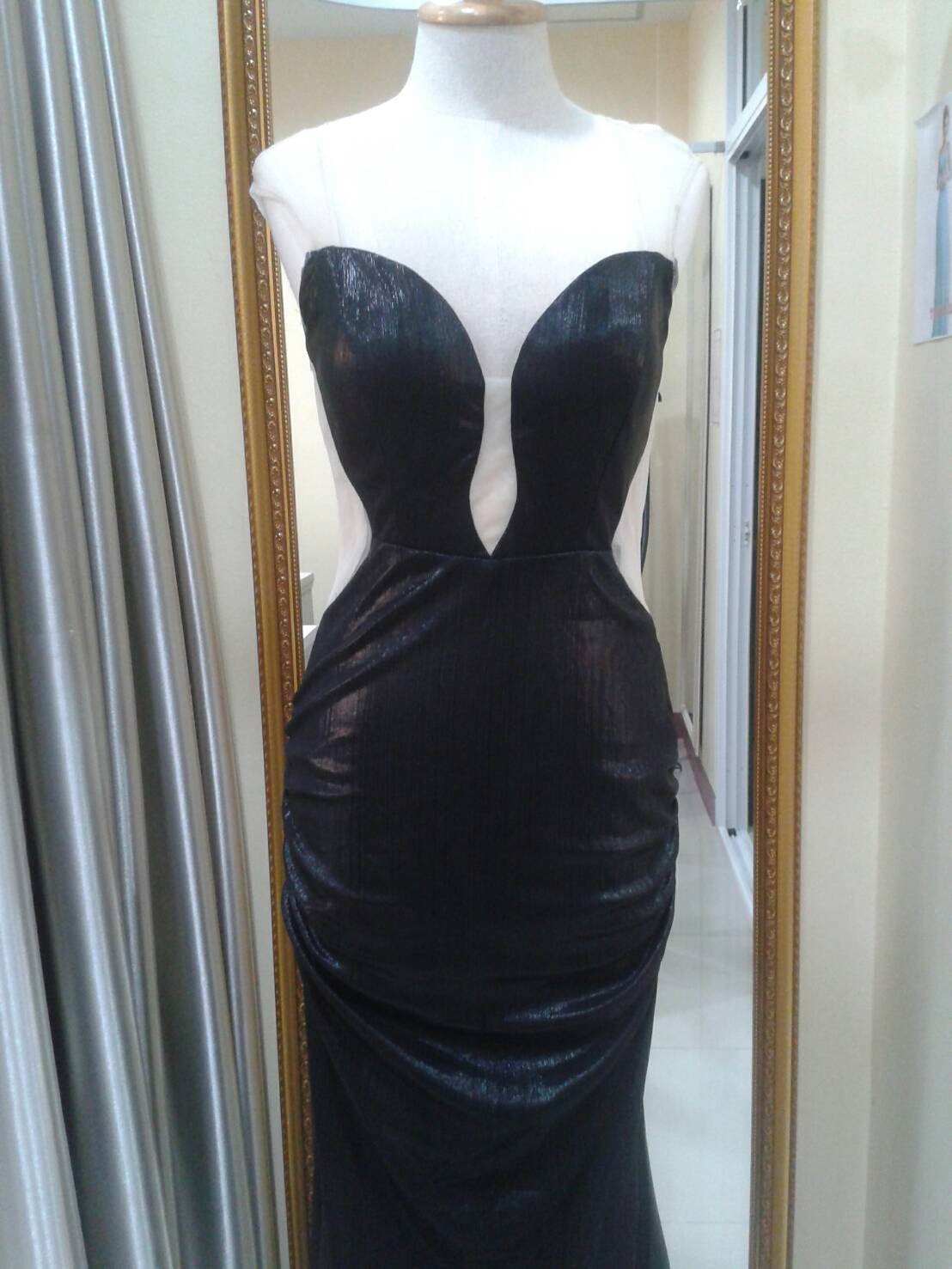 (PRE-LOVED) ราตรียาวดำSaxyโชว์หลังงานซิปรัดรูป(S) มือ2