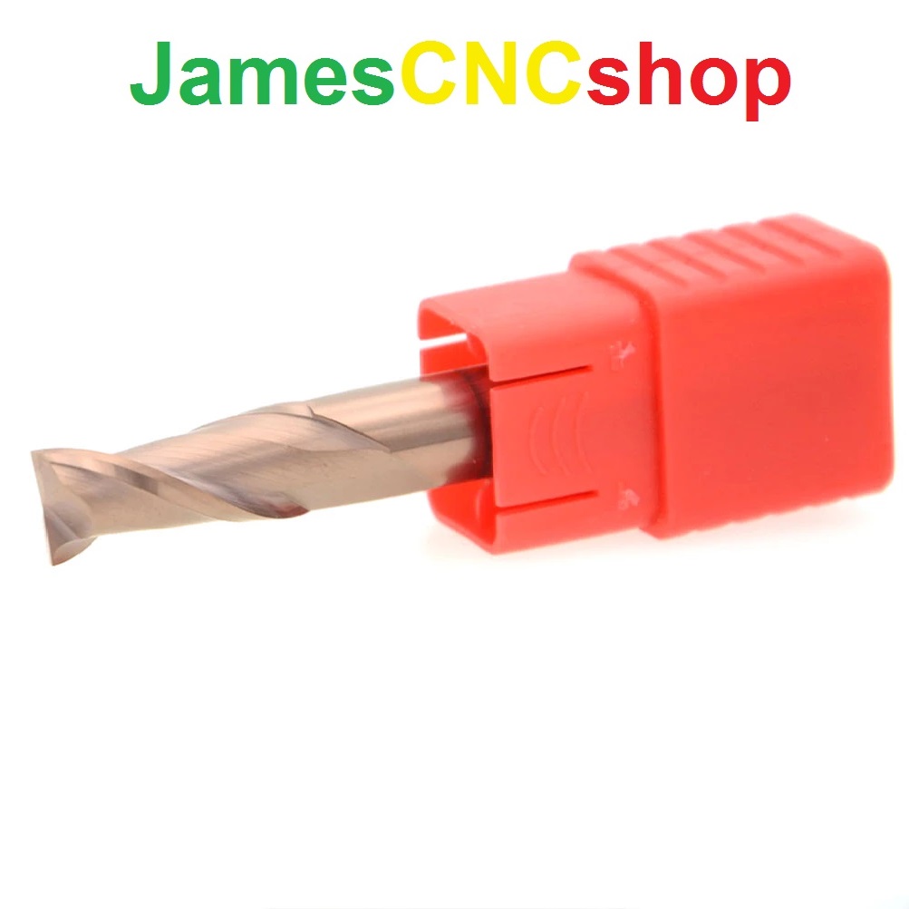 End mill คาร์ไบด์เคลือบ TiN 2 ฟัน ขนาดตั้งแต่ 1-12 mm ค่าความแข็ง HRC50