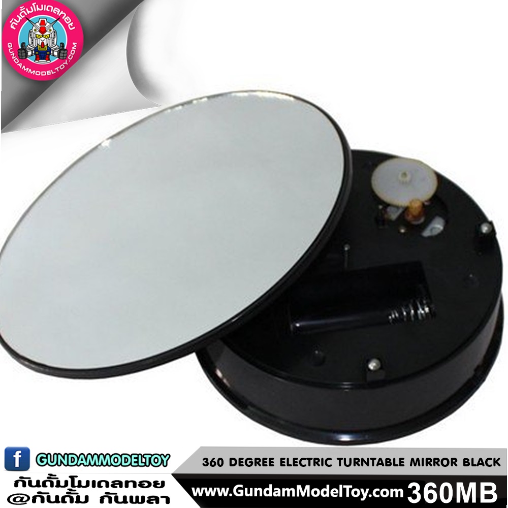 ฐานหมุนโมเดลพื้นกระจกสีดำ 360 DEGREE ELECTRIC TURNTABLE MIRROR BLACK เครื่องมือ อุปกรณ์ต่อโมเดล กันดั้ม กันพลา