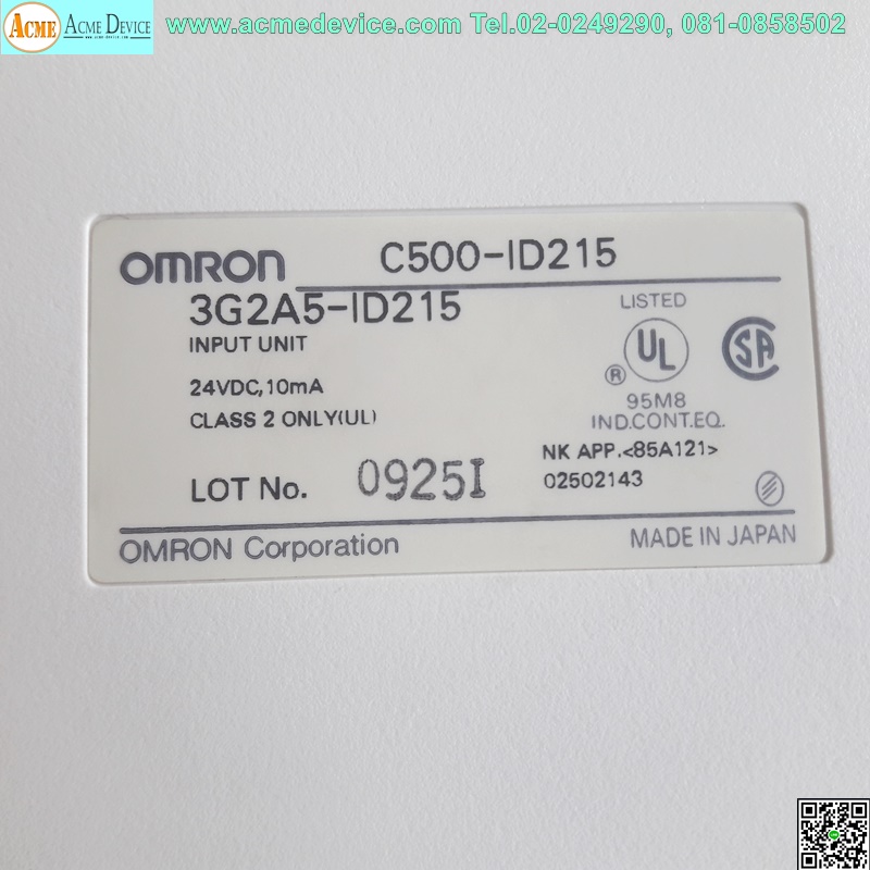 PLC Omron รุ่น C500-ID215, 3G2A5-ID215, Input Unit