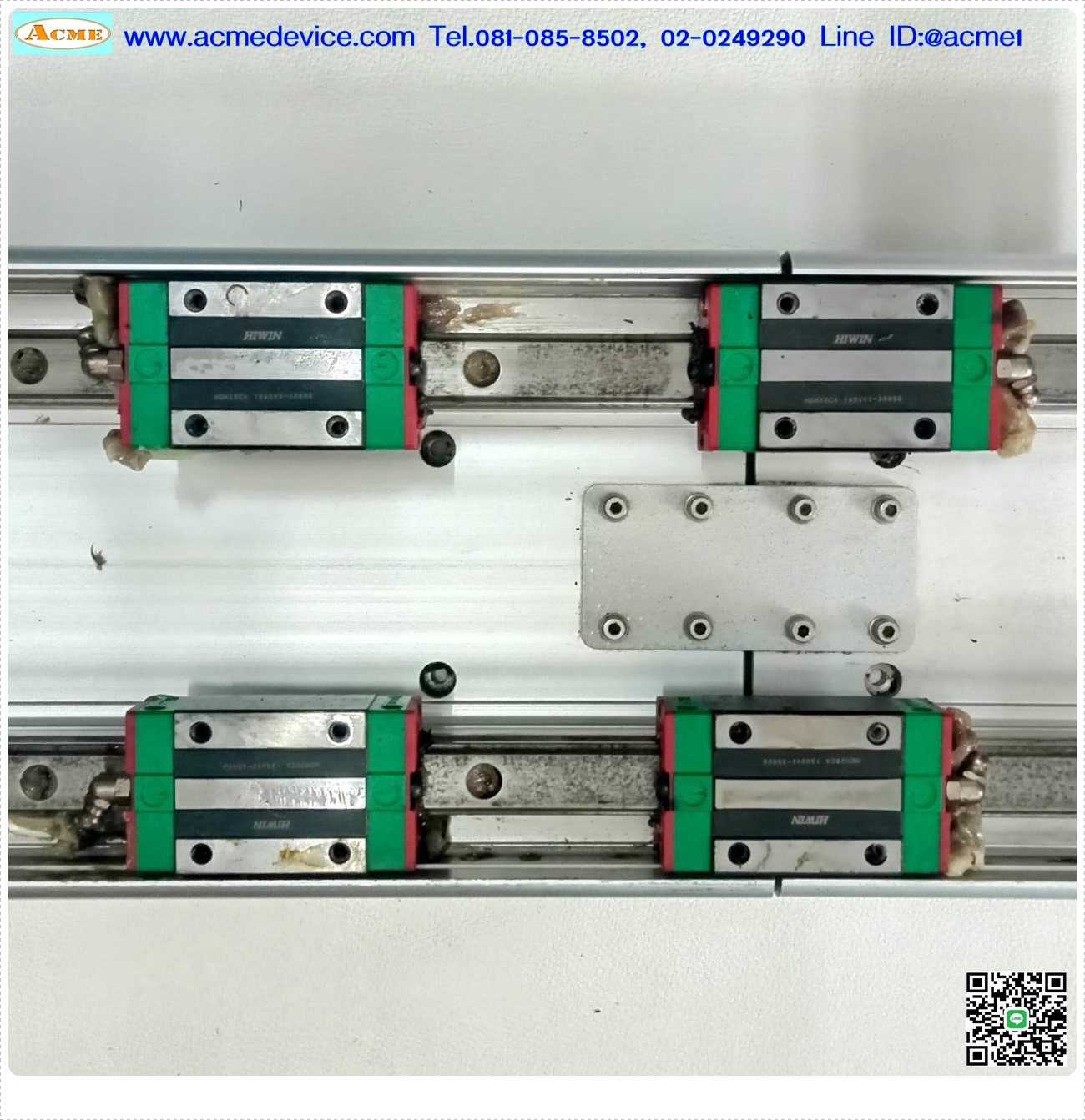 แกนสําเร็จรูป Linear Ball Slide HIWIN รุ่น HGH20GA, รางสไลด์ขนาด 20 mm, ขนาด 190 x 100 mm, ยาว 2450 mm, Stroke 2080 mm