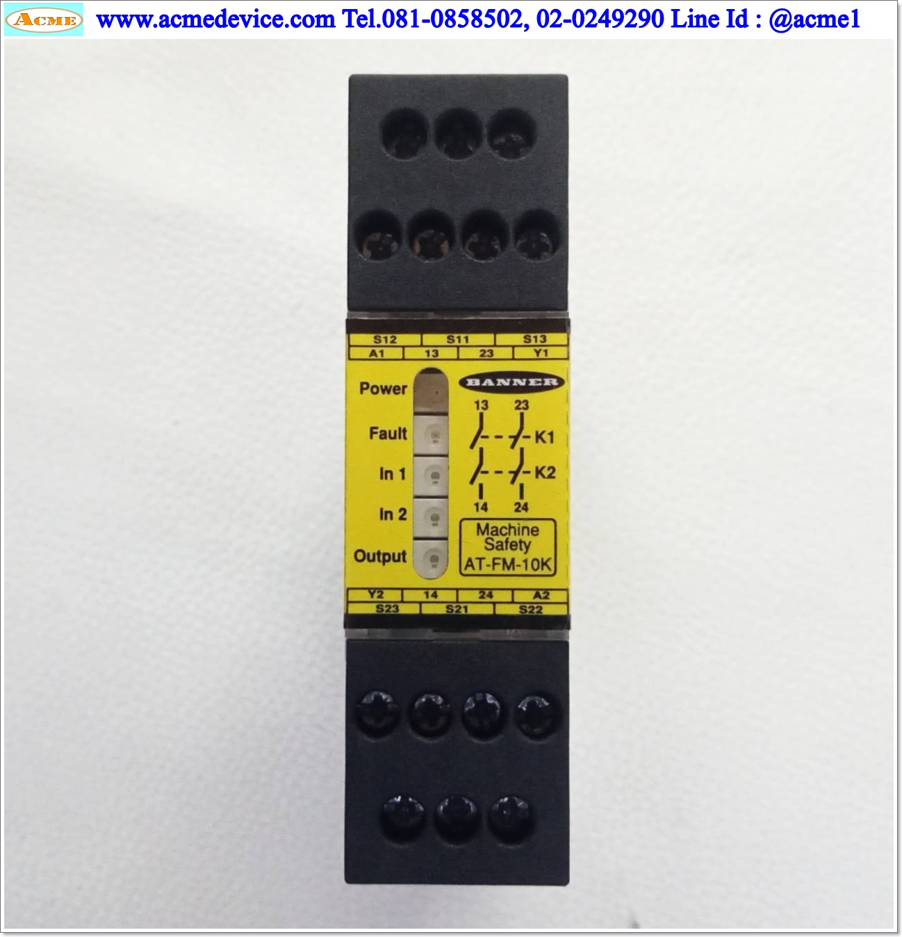 Safety Relay Banner รุ่น AT-FM-10K, 24V ac/dc