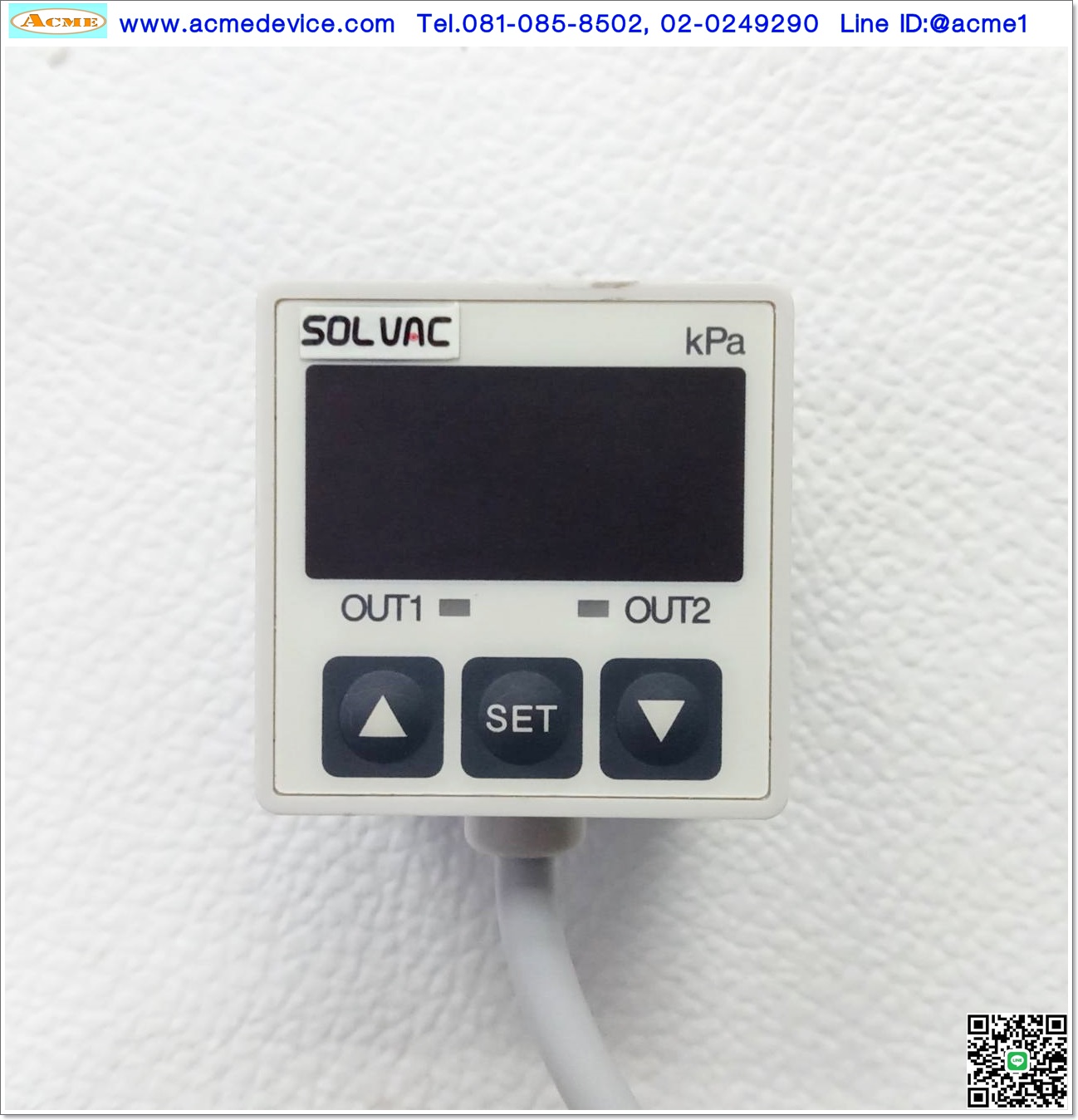 Vacuum Ejector Solvac รุ่น KM02-C-M4-X-S & Solenoid SV290-4E & Pressure Sensors, -85 kPa