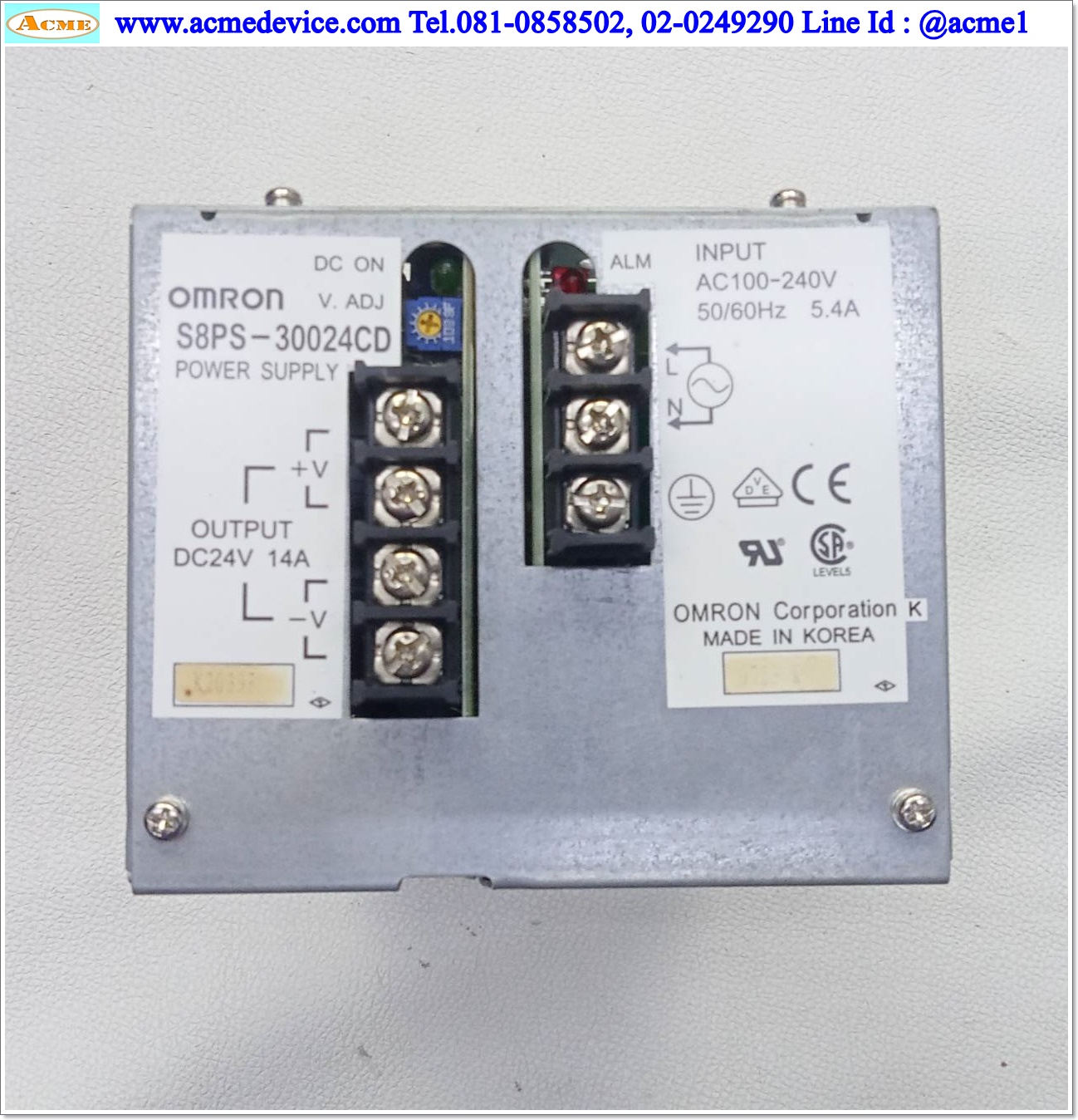 Power Supply Omron รุ่น S8PS-30024CD, Output 24V, 14A, 300W