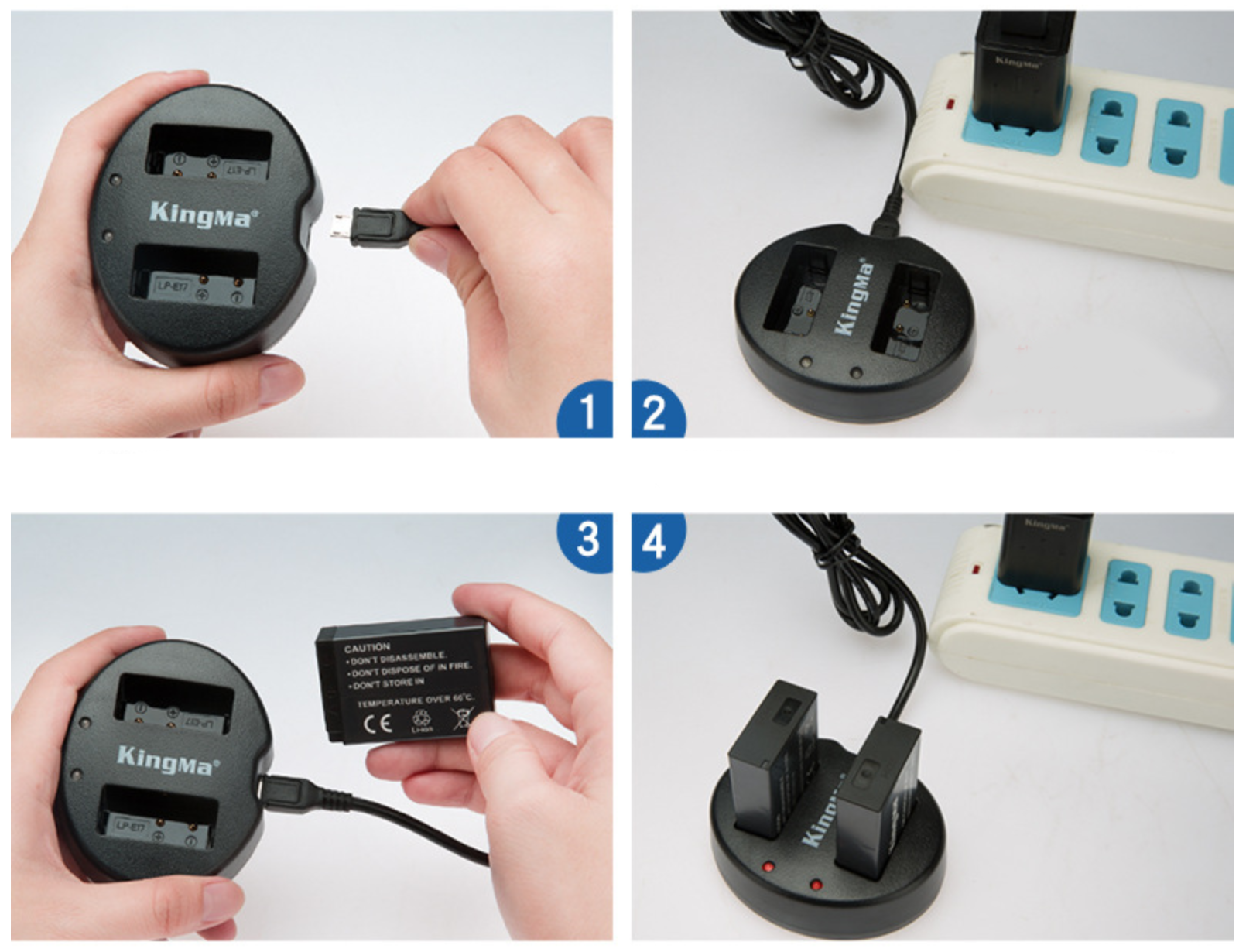 แท่นชาร์จแบตเตอรี่ Canon LP-E17 ยี่ห้อKingma ใช้กับรุ่น EOS M3 750D 760D