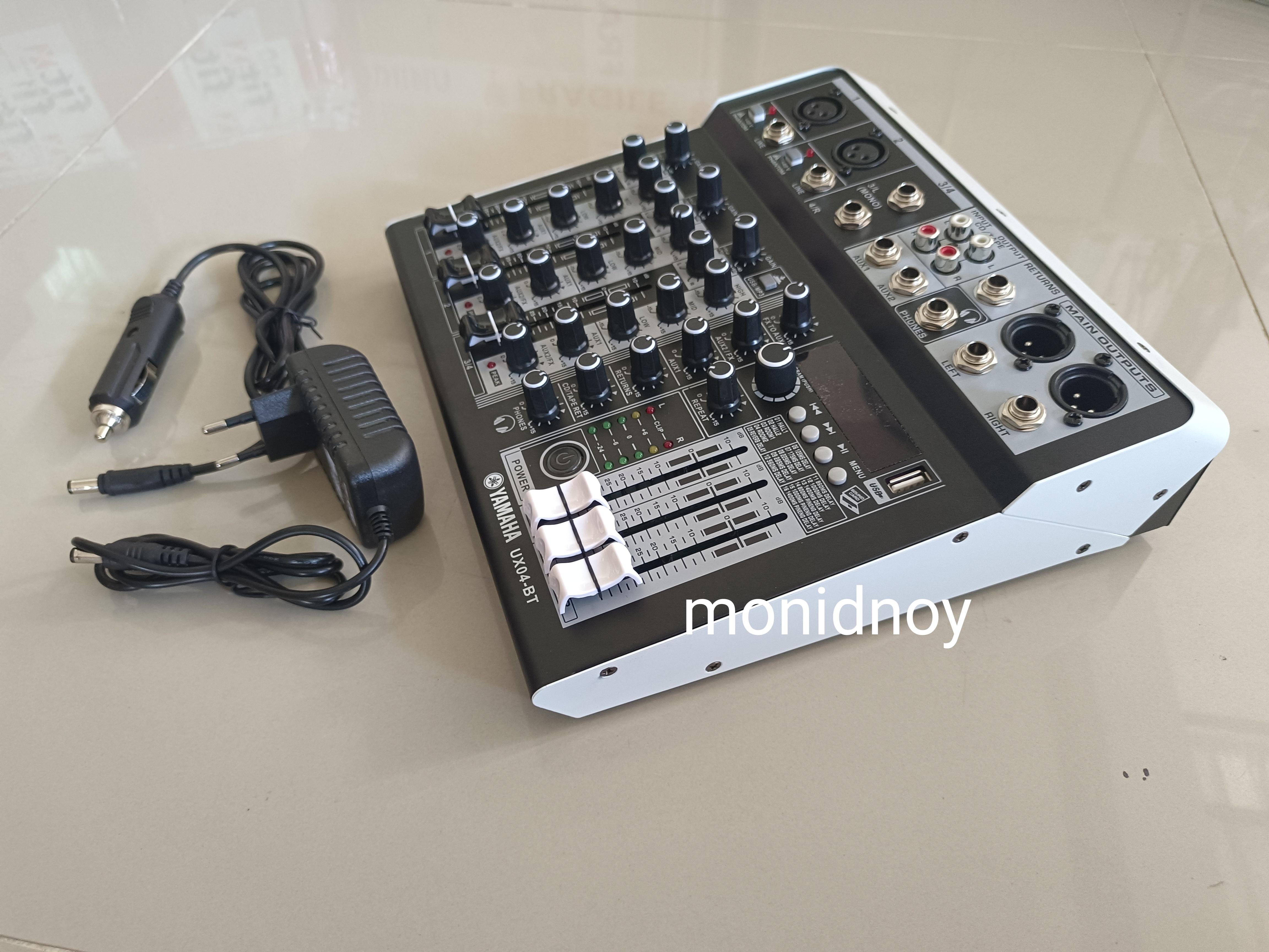 MIXER 4CH เอฟเฟค 16DSP ใชไฟ DC 12V เสียงดี มี Bluetooth ในตัว
