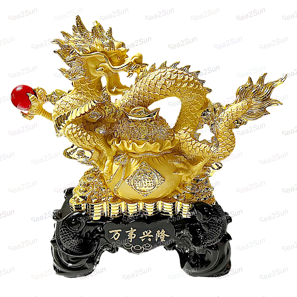 มังกร ทองทราย เล่นลูกแก้ว สูง14 นิ้ว กว้าง 15 นิ้ว #38