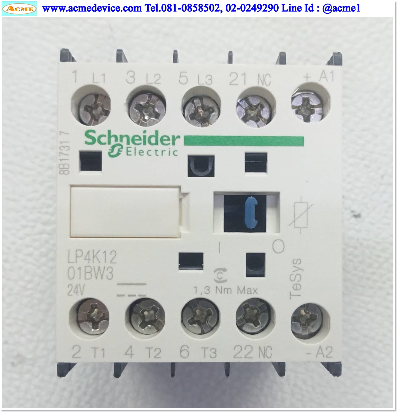 Magnetic Contactor Schneider รุ่น LP4K1201BW3, Current Rating 20A, Coil 24 Vdc