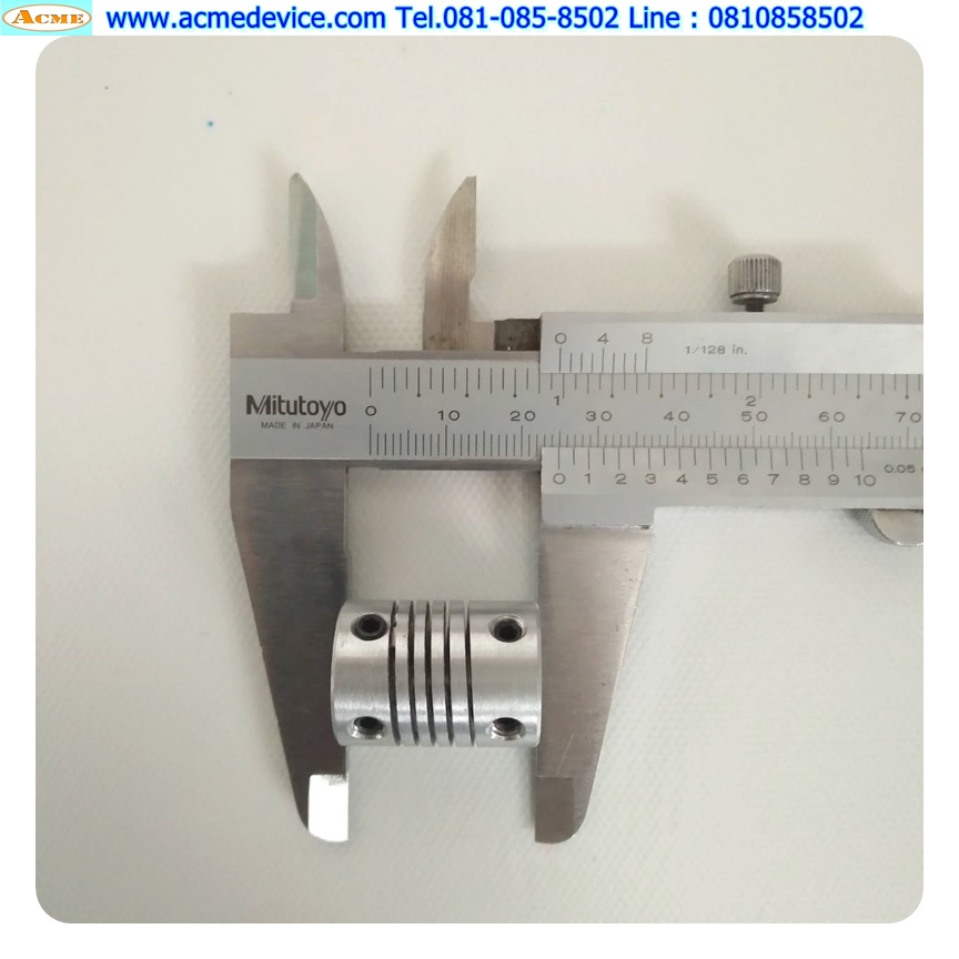 Coupling Aluminum ขนาด ID 6/6mm, OD 18mm, L 25mm