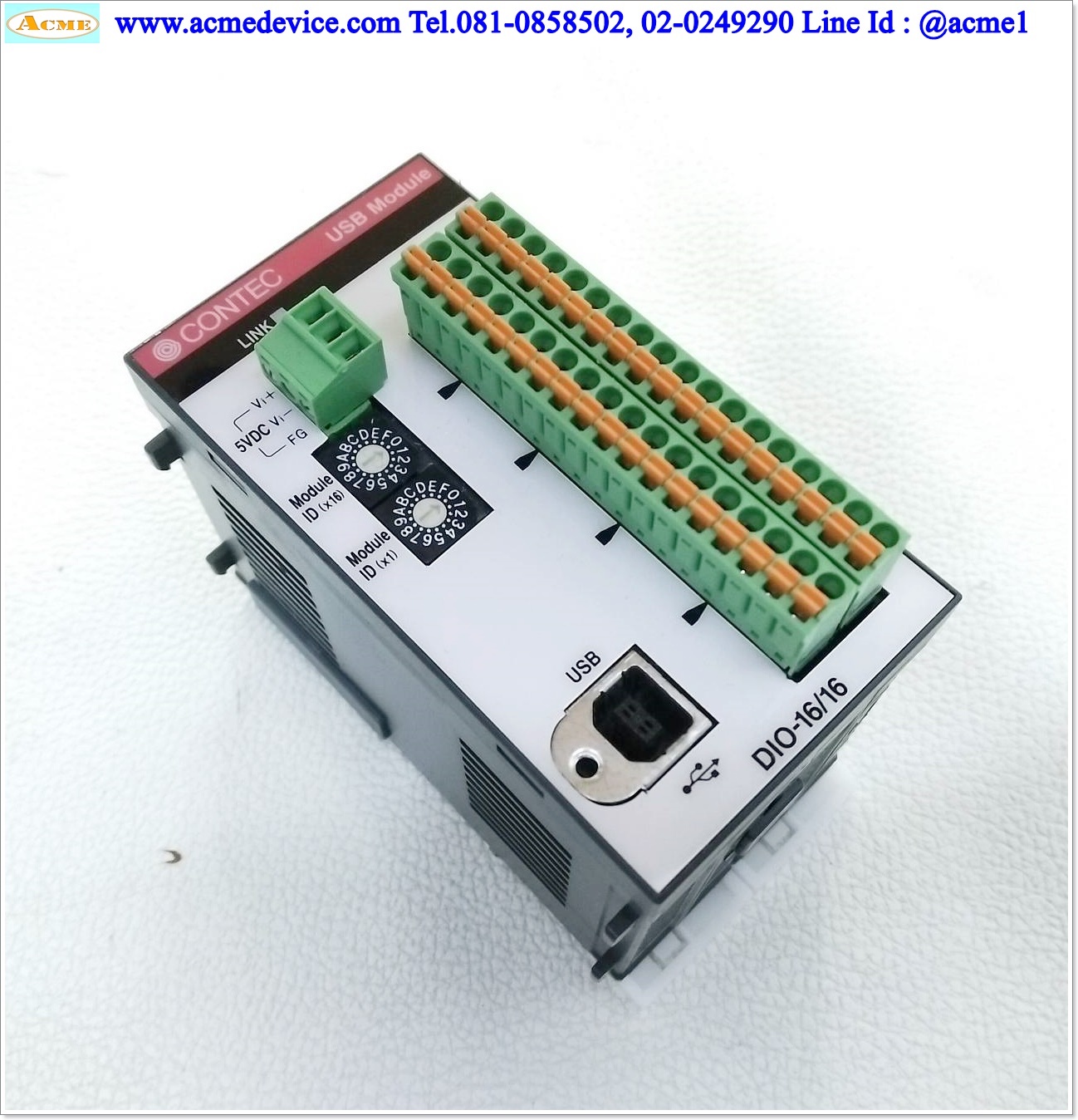 Digital I/O Terminal Contec รุ่น DIO-16/16(USB), F&eIT 2U, unit 16ch/16ch, isolated 12 - 24Vdc