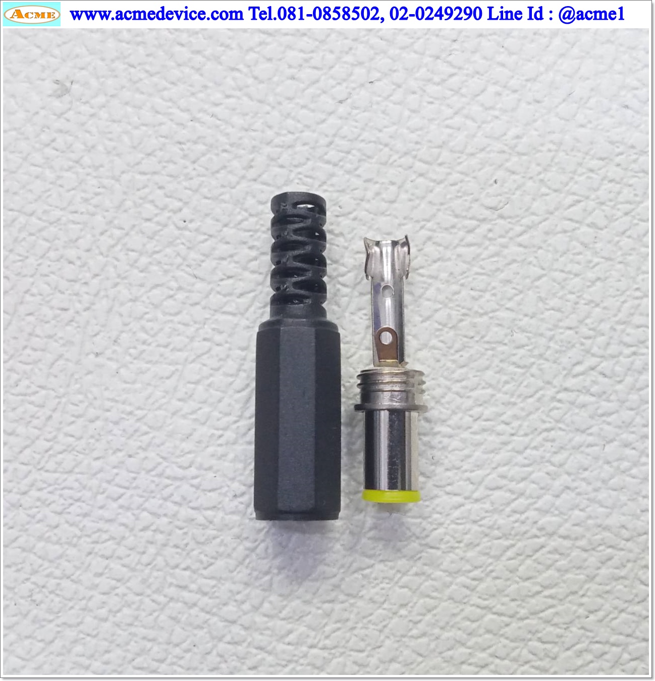 Connector DC Power Jack รุ่น 6.0x4.4 mm, 2 Pin, Type Male, Solder