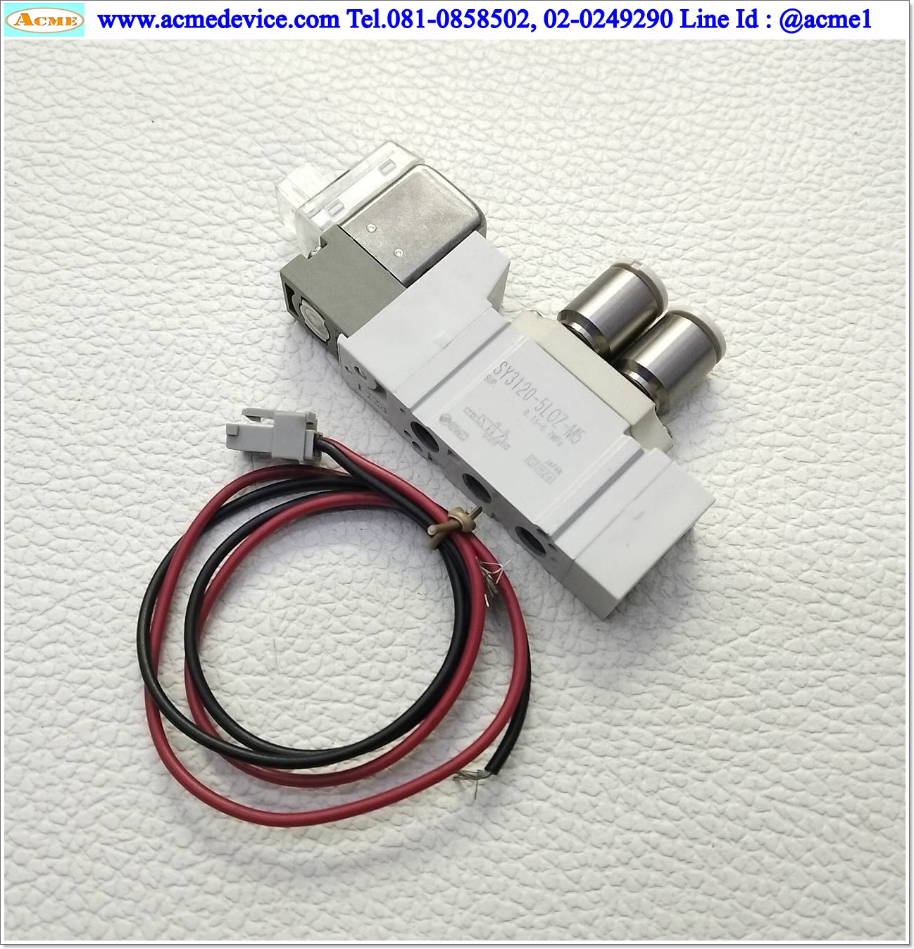 Solenoid Valve SMC รุ่น SY3120-5LOZ-M5, 5/2, 2-position single, Coil 24Vdc (สายลม 6 มม.)