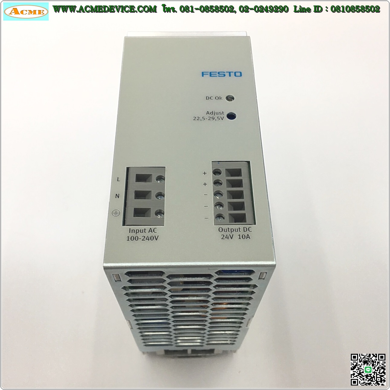 Power Supply FESTO รุ่น CACN-3A-1-10, Output 24Vdc, 10A, 240W