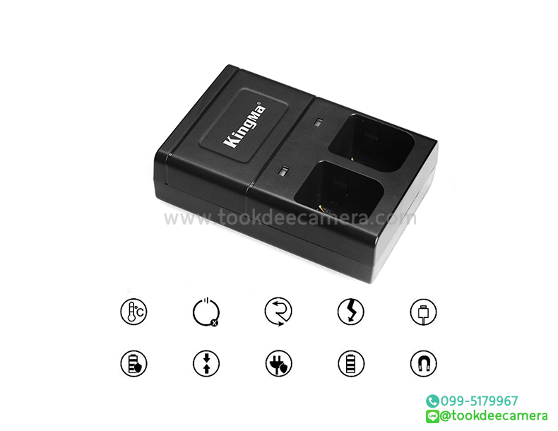 ที่ชาร์จแบต 2 ก้อนพร้อมกัน สำหรับ Dji OSMO ยี่ห้อkingma