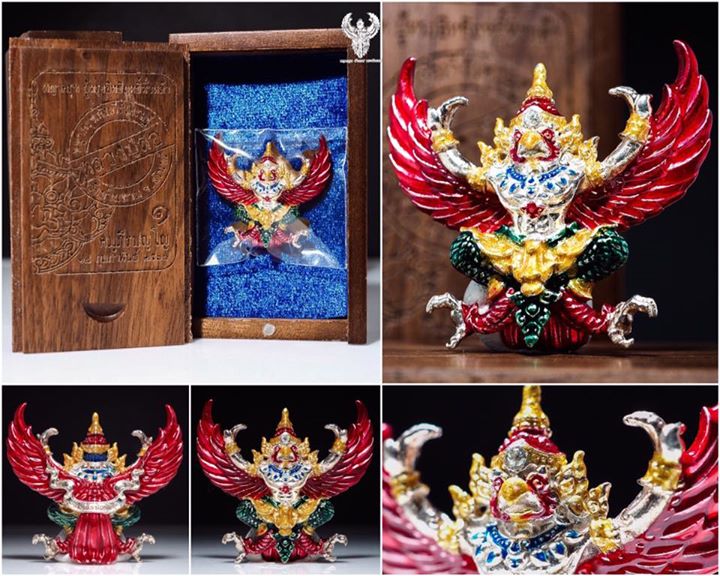 พญาครุฑคัมภีร์เศรษฐี เนื้อเงินลงยา