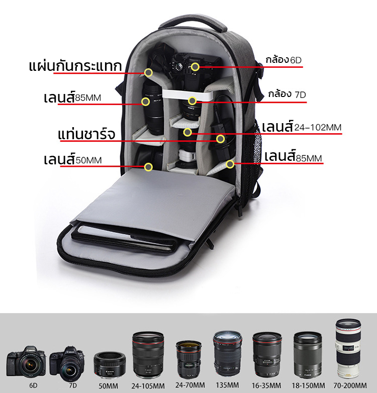 กระเป๋ากล้องสะพายหลัง Backpack รุ่น TD422818 สำหรับใส่กล้อง ขาตั้ง อุปกรณ์กล้อง