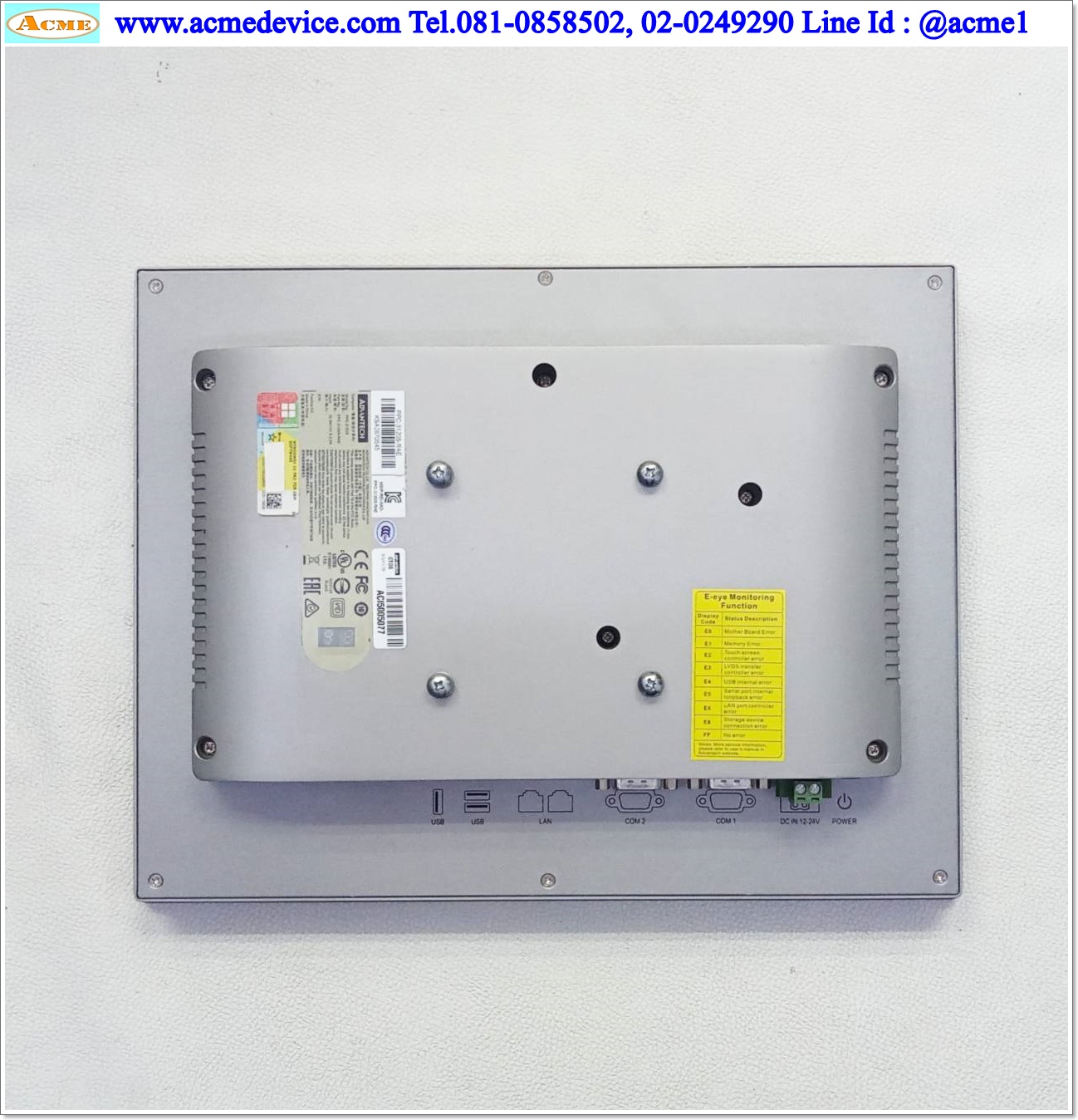 Panel PC Advantech รุ่น PPC-3120S, Intel Celeron N2930 CPU @ 1.83GHz, RAM 8GB, 128G Hard Drive, Durable 5-wire Resistive Touch Screen, Windows 10, 12.1", 12-24 Vdc